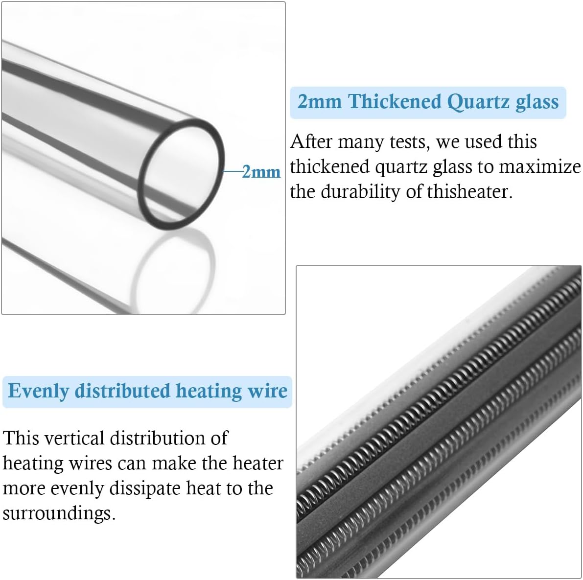 Included suction cups for aquarium heater mounting