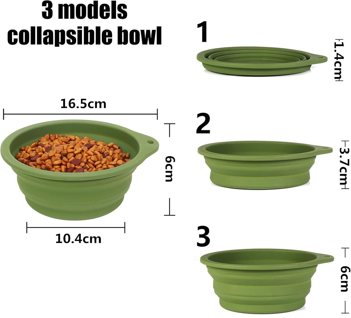 SLSON integrated molding dog bowl attached to a backpack with a carabiner