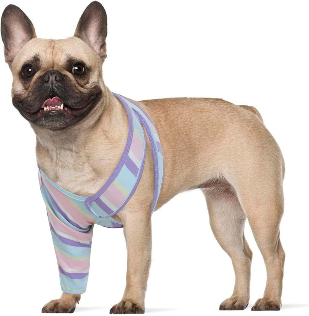 ROZKITCH Dog Sleeve to Prevent Licking for Front Right Left Leg, Pet Prevent Licking Wound Elbow Protector, Dog Recovery Suit Cone Collar Alternative for Sprain ACL CCL Arthritis Joint Care Zebra L - Image 14