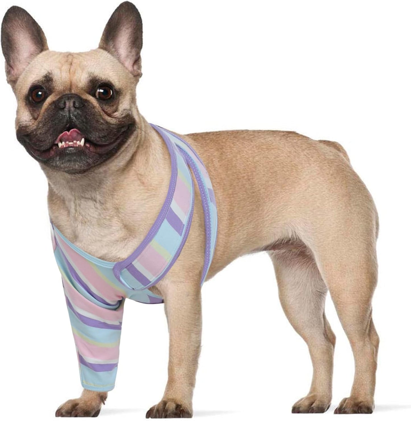 ROZKITCH Dog Sleeve to Prevent Licking for Front Right Left Leg, Pet Prevent Licking Wound Elbow Protector, Dog Recovery Suit Cone Collar Alternative for Sprain ACL CCL Arthritis Joint Care Zebra L - Image 14