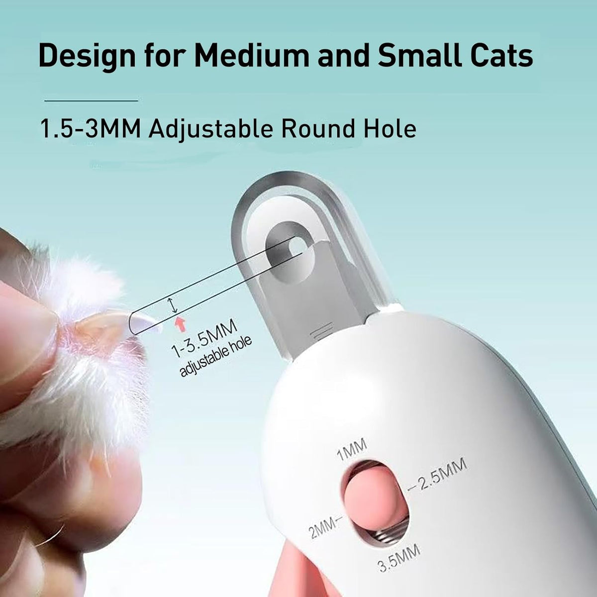 Paioxerty pet nail trimmer showing the integrated clipping debris storage compartment.