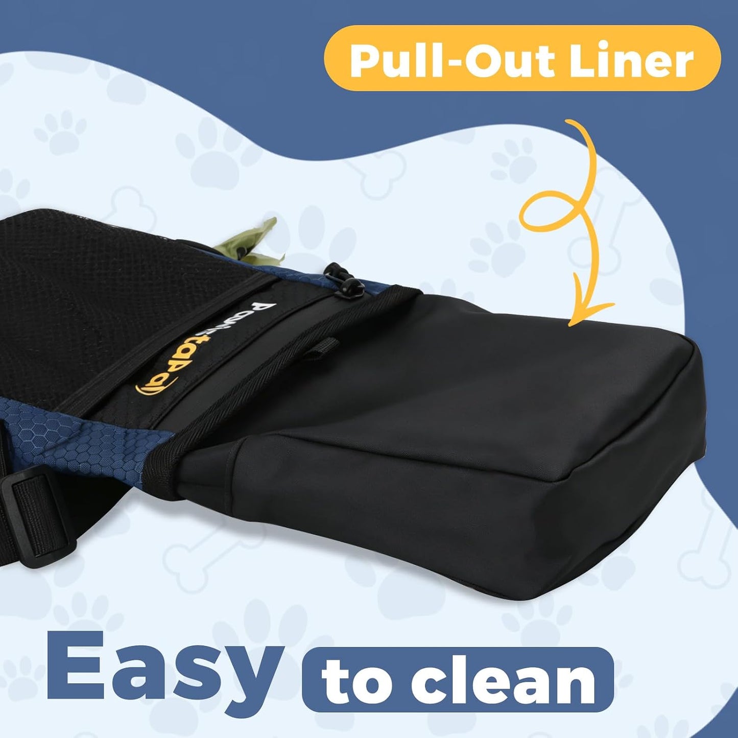 PawistaPal hands free training bag with magnetic closure being opened one handed