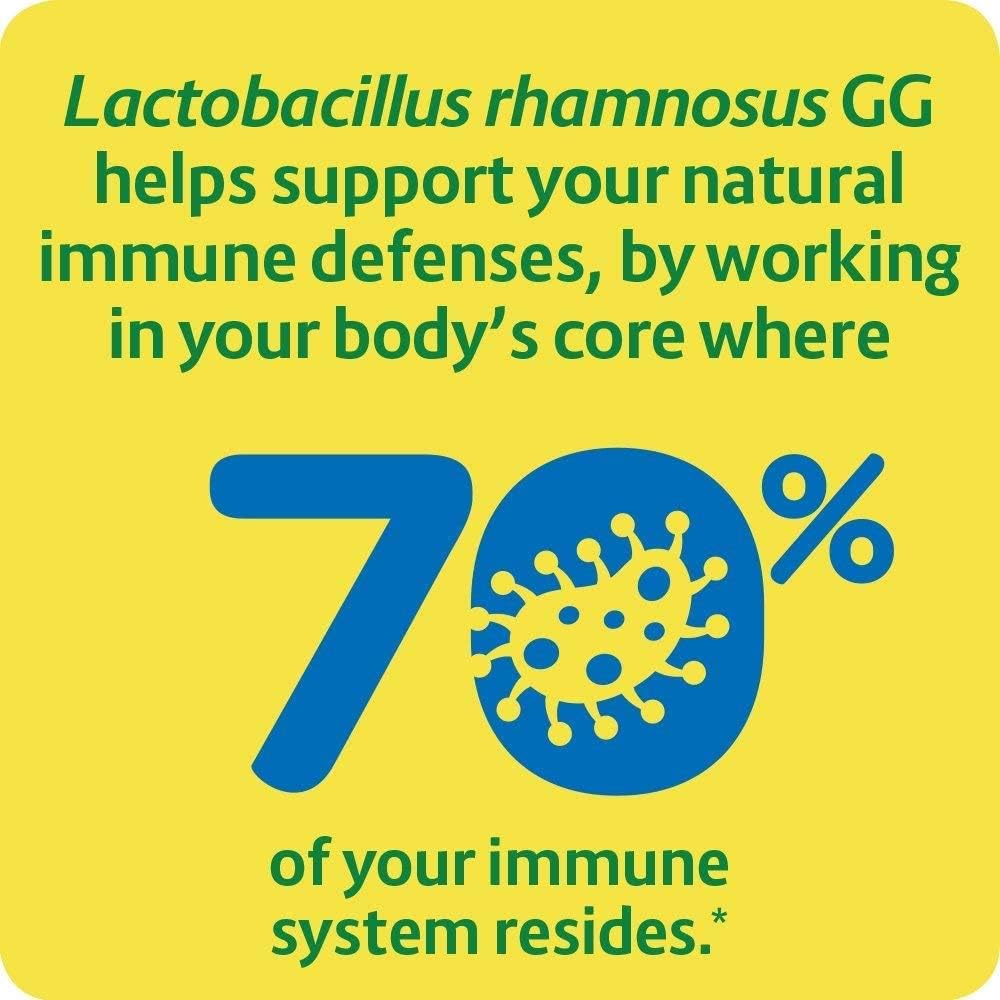 Back label of Culturelle Daily Probiotic capsules showing supplement facts and ingredients