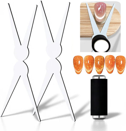 Liedrg cat eye nail magnet tool front view with scissor design