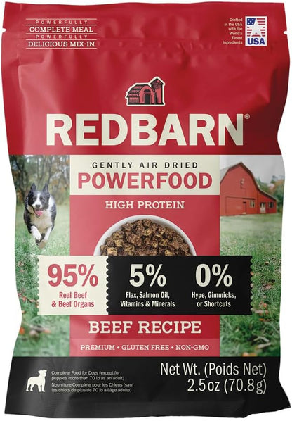 Redbarn Powerfood Air Dried Dog Food - 95% Beef & Beef Organs - High Protein Grain-Free Non-GMO Premium Dry Full Feed or Topper Made in USA with Omega 3 Salmon Oil Flaxseed - 2lb - Image 13