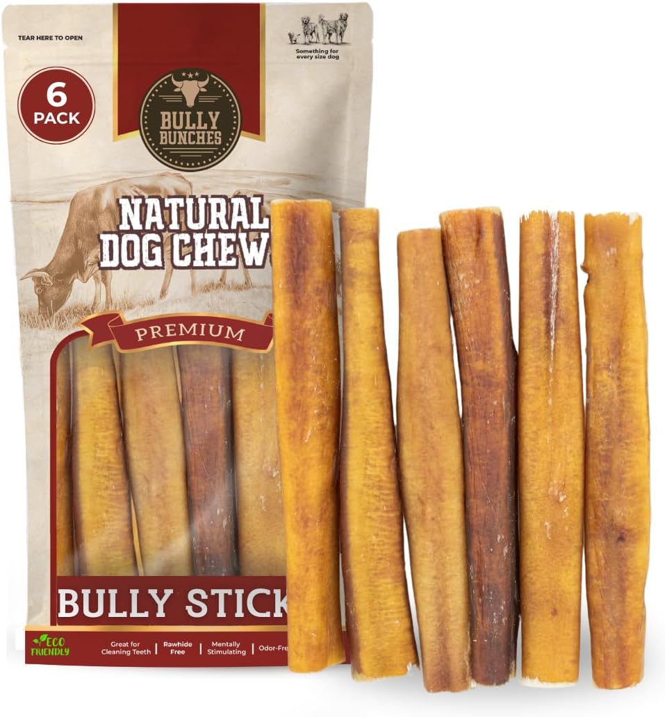 Authentic imported Bully Bunches premium dental care treats packaging details for pet oral health