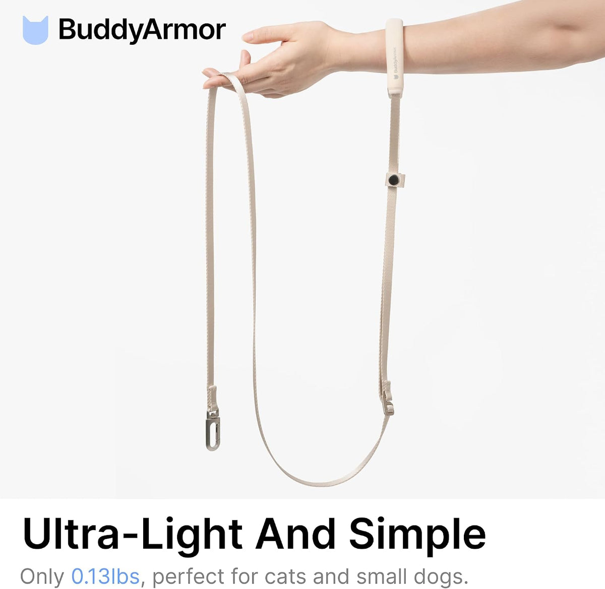 Padded handle close up of BuddyArmor walking lead
