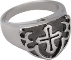 Memorial Gallery cross design pet jewelry ring size 8 on display