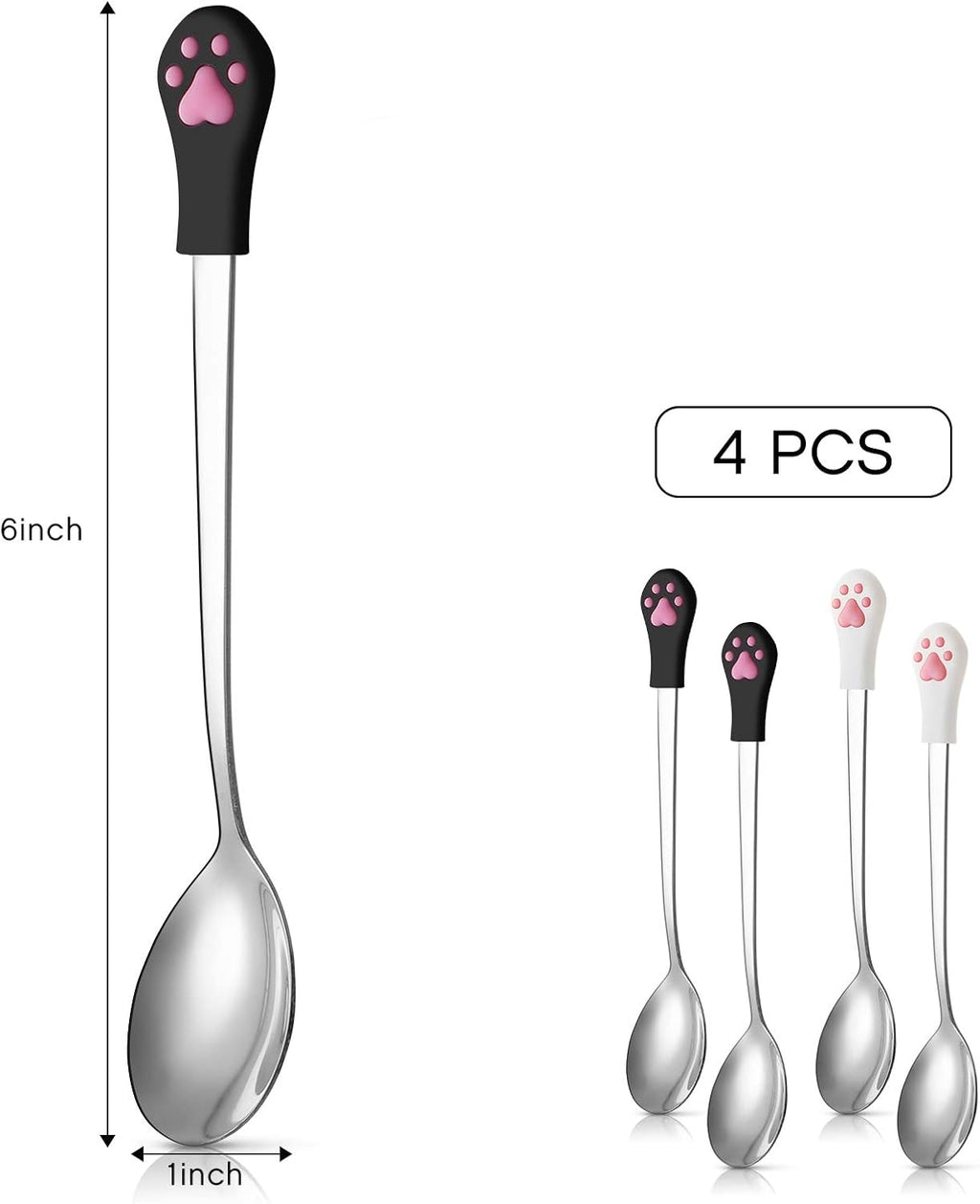 Close up of Patelai pet food spoon with cat claw handle