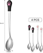 Close up of Patelai pet food spoon with cat claw handle
