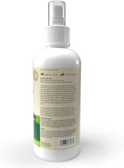 Pet Naturals non sticky flea repellent spray applied on pet bedding and collars
