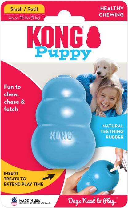 KONG Puppy - Natural Teething Rubber Chew Toy for Dogs - Stuffable Dog Toy for Extended Playtime - Chew & Fetch Toy for Puppies - for Small Puppies - Blue - Image 9