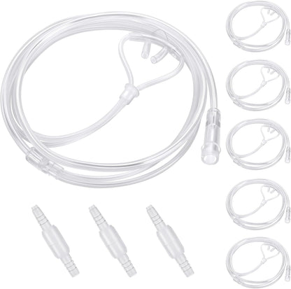 AHHALFFY 5 Pack Super Soft Nasal Cannula front view high flow oxygen tubing.