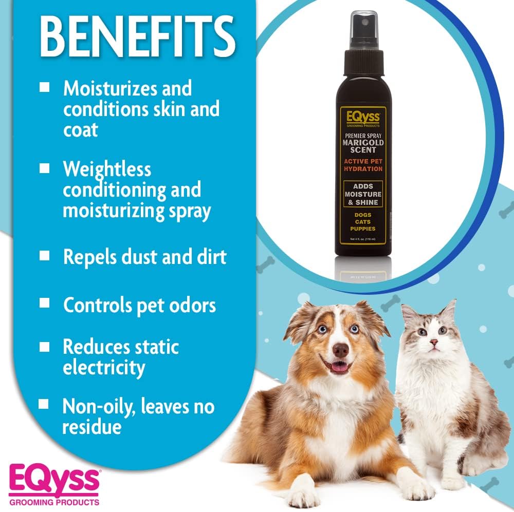 Premium marigold scented pet coat moisturizer spray imported from USA for healthy shiny fur