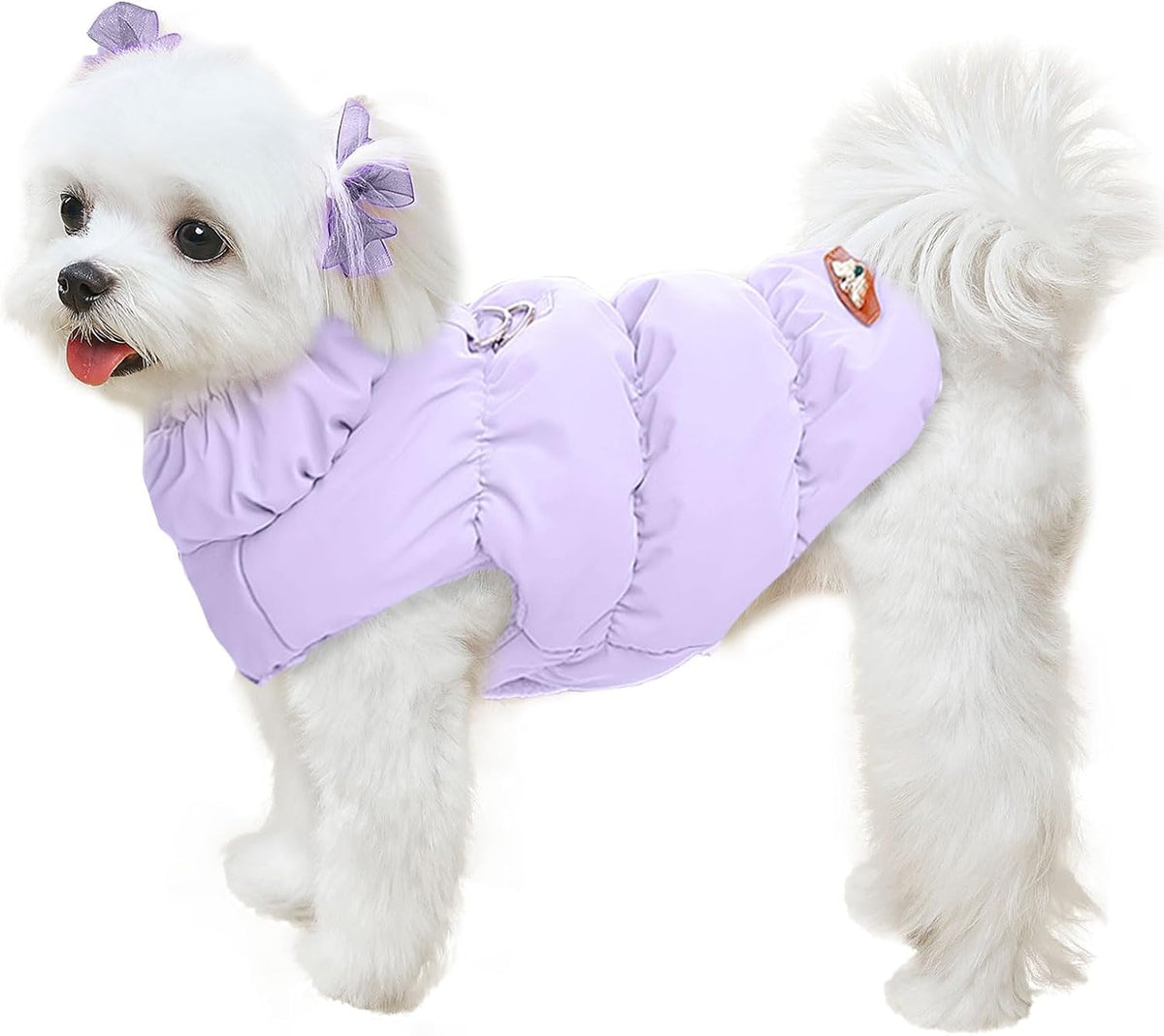 ABRRLO Winter Warm Dog Jacket for Small Medium Dogs Cat Cold Weather Coats with Harness Paded Dogs Fleece Vest Waterproof Windproof Dog Snow Jacket Pet Puppy Clothes (Pink,S) - Image 11