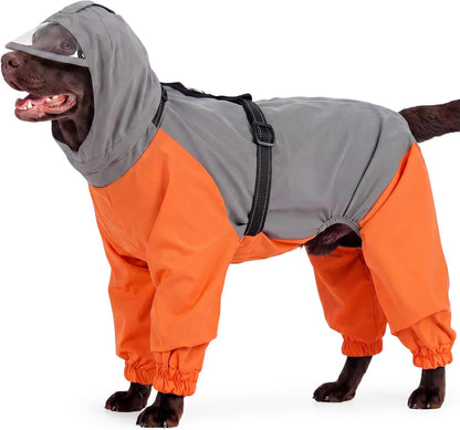 Nanaki Waterproof Dog Raincoat with Harness-Full Body Dog Raincoats Outdoor | For Rainy Days,Hiking Camping,Reflective Safety Strips,Full-Body Protection,Easy On/Off,Detachable&adjustable Hood,Breathable - Image 9