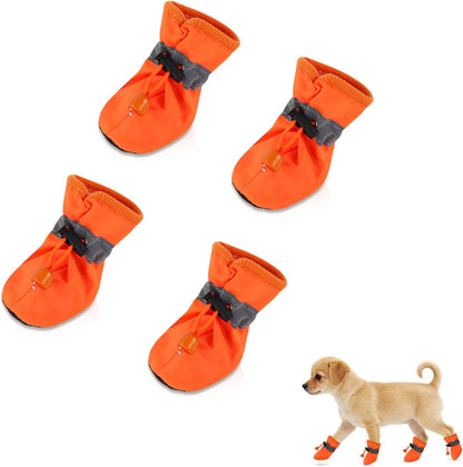 Andiker 4 Pcs Dog Shoes, Soft Breathable Dog Boots with Adjustable Drawstring Non-Slip Sole Easy to Clean Dog Paw Protectors for Outdoors Indoors in Spring Summer (Black, S) - Image 10