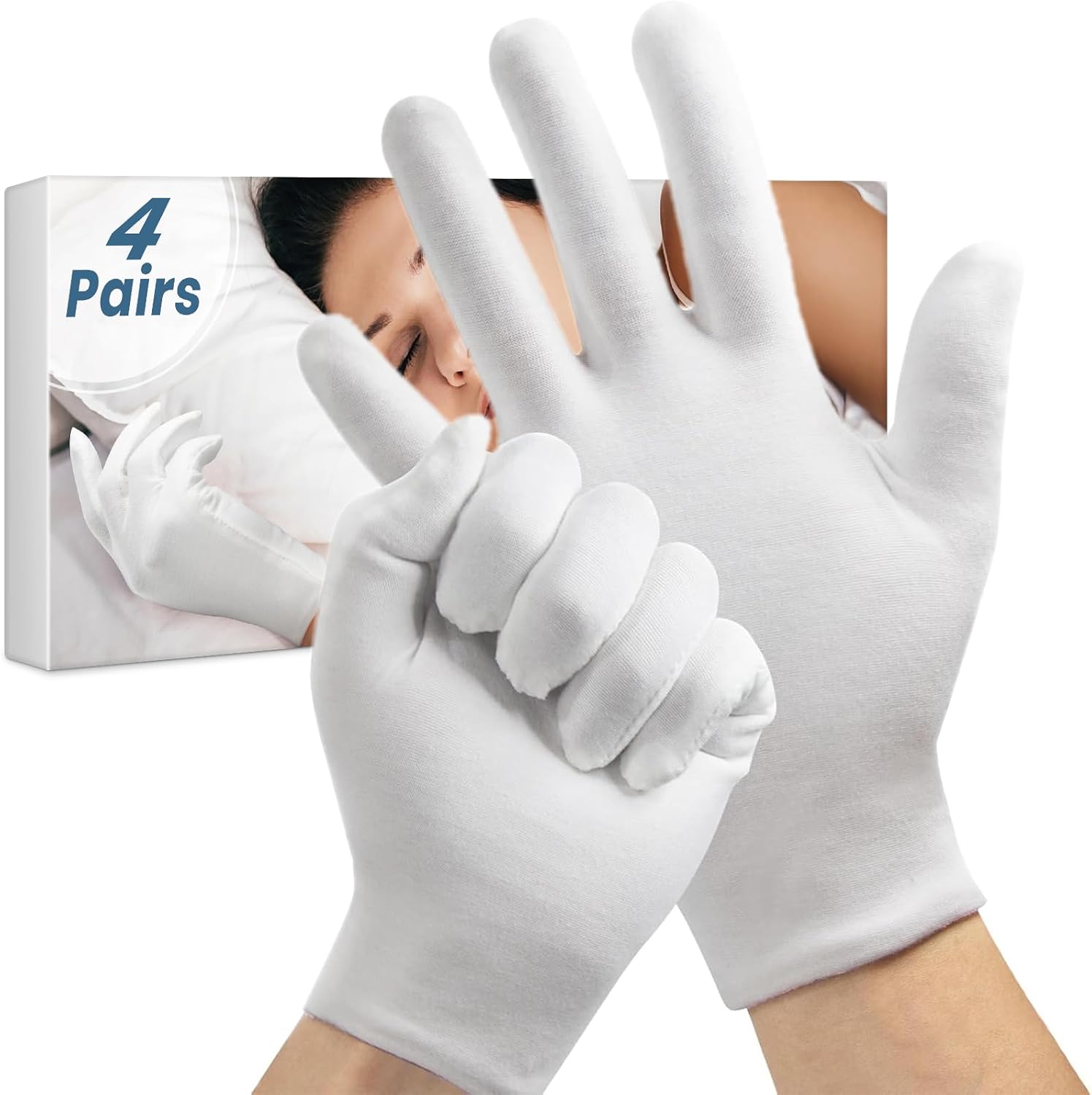 FourSeas cotton gloves for dry hands front view