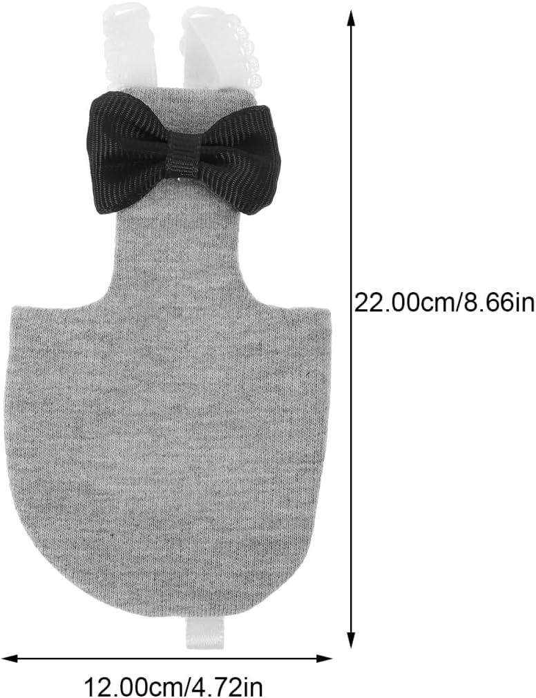 Grey cotton bird flight suit with black bow tie detail