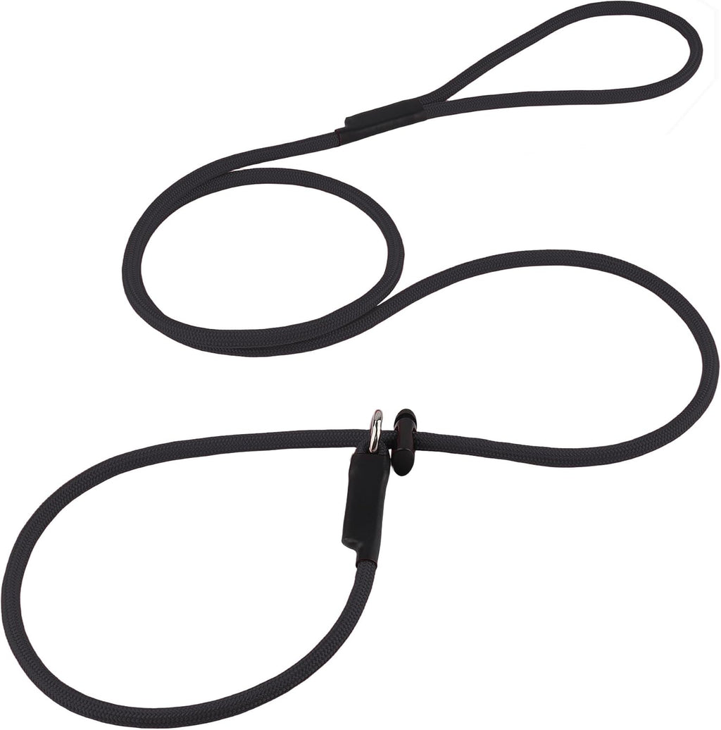 Slip Lead Dog Leash - Strong Nylon Training Rope with Spring-Loaded Adjustable Stopper - 5/16" x 4/5/6ft -No Pull Heavy Duty Leash for Small Medium Large Dogs(Black, 5 FT) - Image 15