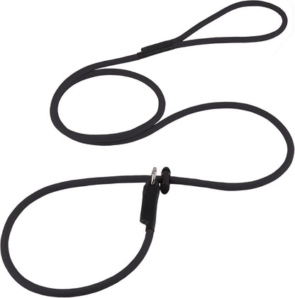 Slip Lead Dog Leash - Strong Nylon Training Rope with Spring-Loaded Adjustable Stopper - 5/16" x 4/5/6ft -No Pull Heavy Duty Leash for Small Medium Large Dogs(Black, 5 FT) - Image 15