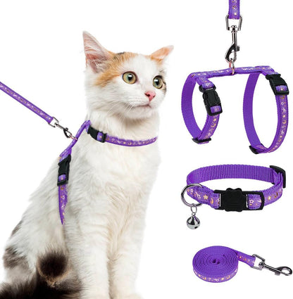 PAWCHIE Cat Harness with Leash and Collar Set - Escape Proof Adjustable H-shped Cat Harness with Star and Moon Pattern Glow in The Dark for Kitty Outdoor Walking - Image 12