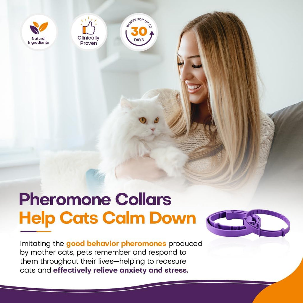 Waterproof pet calming collar showing the adjustable fifteen inch strap mechanism.