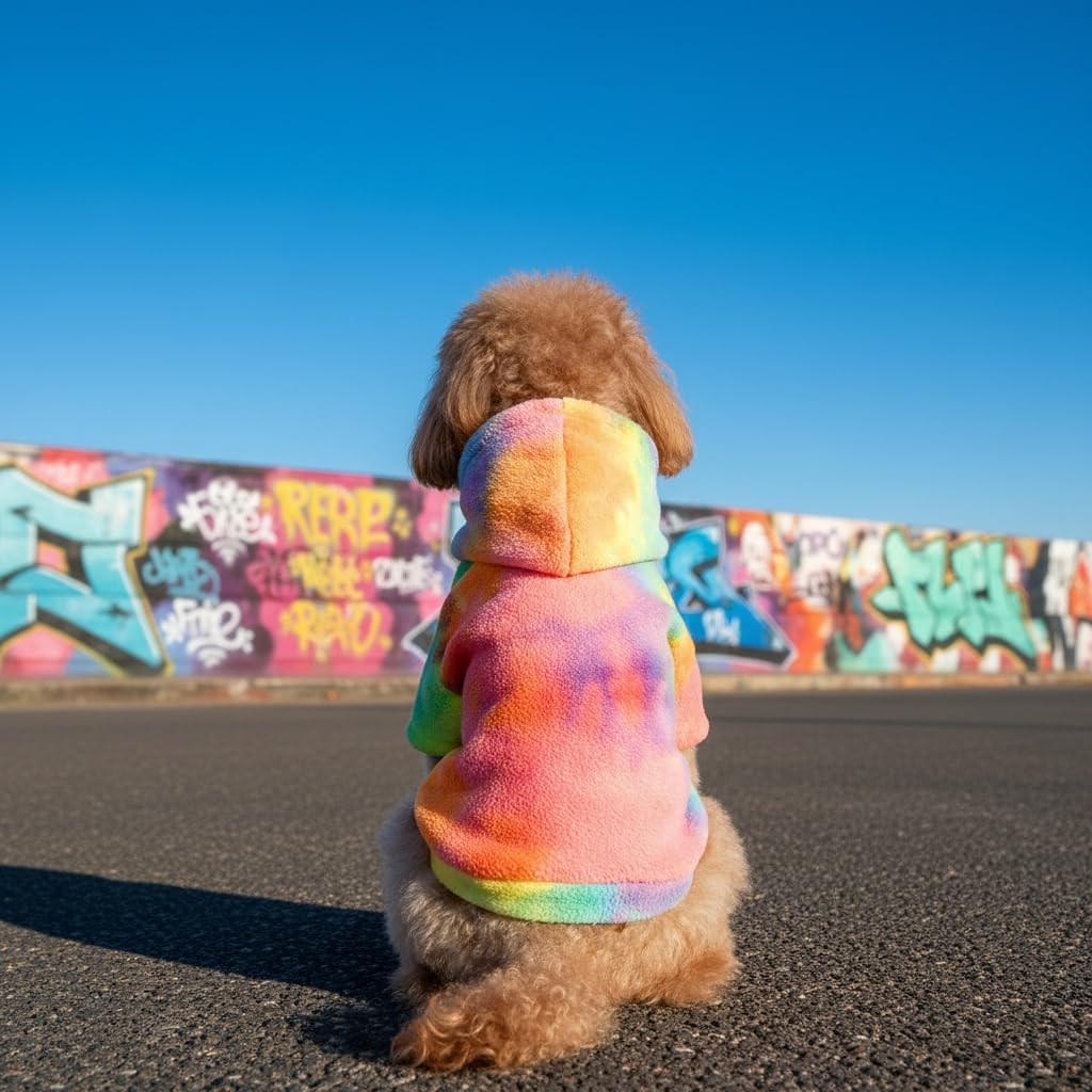 Back view of Mklhgty small dog hoodie winter apparel