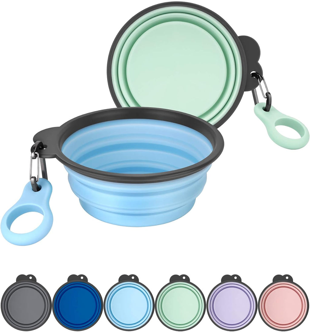 Aonkey Collapsible Dog Bowls with Bottle Carrier, 2 Pack Travel Dog Water Bowl Upgraded Carabiner, One-piece Molded Rim No Fall Off or Crack, Foldable Silicone Portable for Pets Walking Hiking 15oz - Image 15