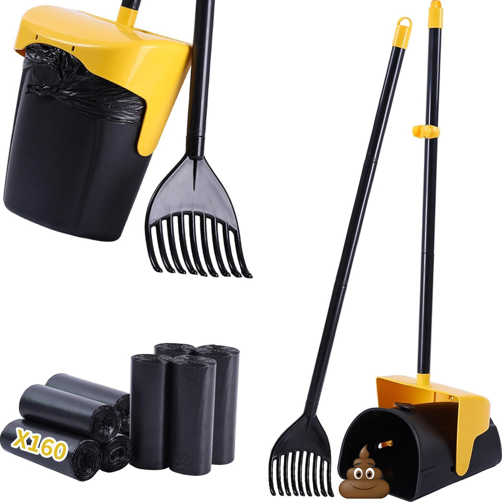 ienjoyed Pooper Scooper Large Swivel Bin & Rake with 160 Waste Bags,Heavy Duty Dog Pooper Scooper with Bag Attachment for Dogs, Long Handle Poop Scooper with Lid for Yard, Grass, Gravel(Green) - Image 12