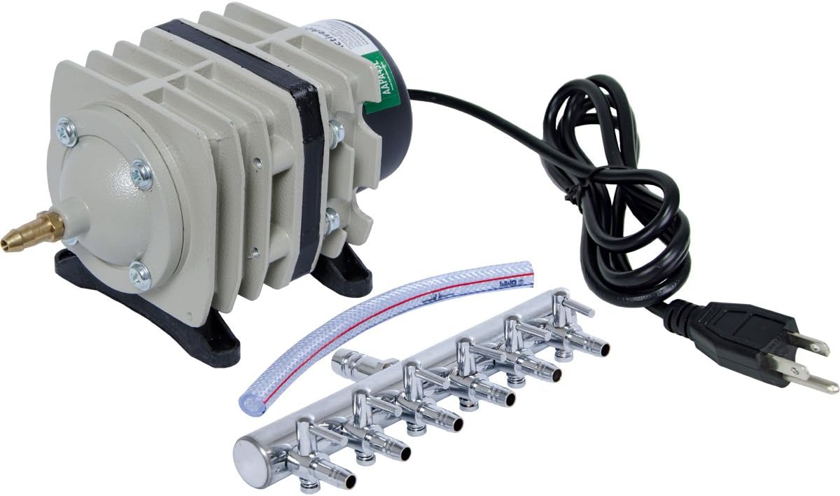 AAPA15L Active Aqua, 4 Outlets, 6W, 15 L/min Air Pump, Silver,Grey - Image 9