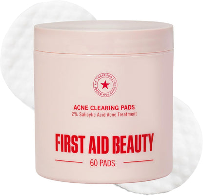First Aid Beauty Acne Pads sixty count jar front view for acne treatment