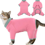 Sticky Cat Clothes Stretchy, Sphynx Hairless Sweater & Pajamas for Cats only, Soft Cat Onesie for Cats After Surgery Female Male & Hair Loss Prevention, Green XL - Image 11