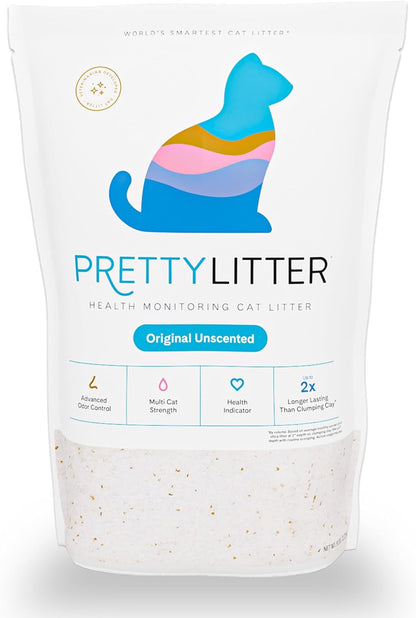 Side profile of PrettyLitter silica gel cat litter bag