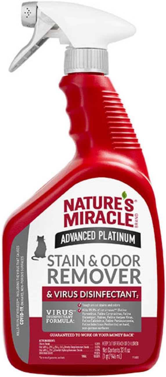 Nature's Miracle Advanced Platinum Stain and Odor Remover and Virus Disinfectant, 32 Ounces, Disinfects and Cleans - Image 10