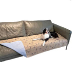Small puppy resting on Peepeego grey dog pad