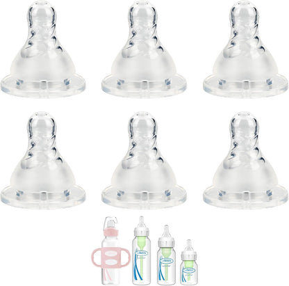 Dr. Brown's Level 2 narrow baby bottle silicone nipple front view of retail packaging.