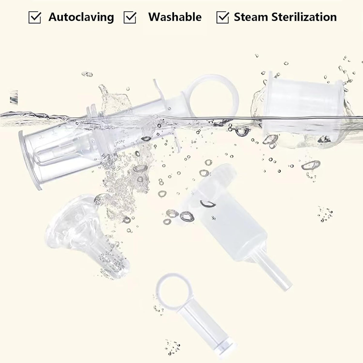YIBIKEHO white pet liquid feeding syringe barrel clear markings view