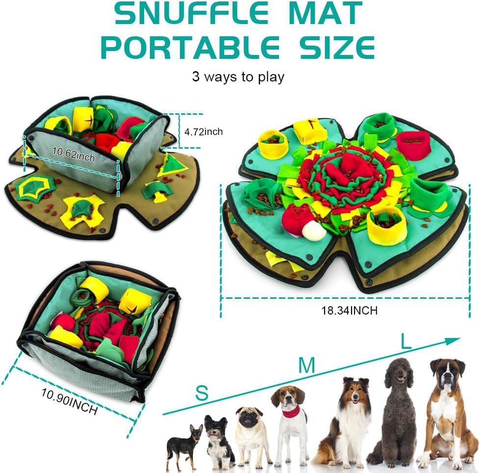 Awoof Snuffle Mat for Dogs pet playing overhead view