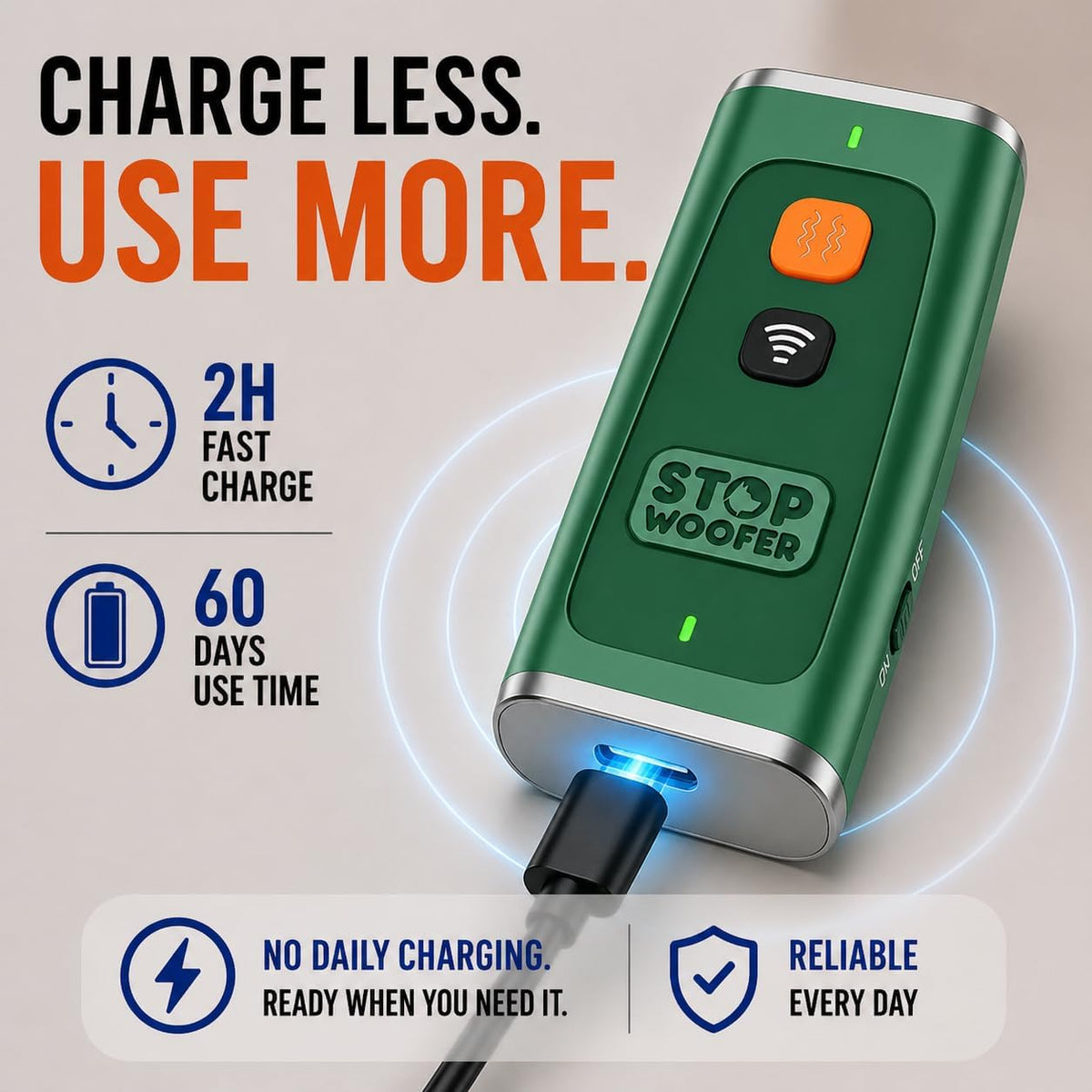 Stopwoofer humane ultrasonic device for indoor and outdoor use