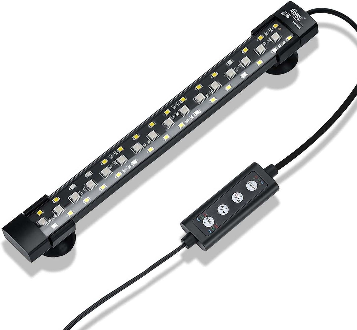 hygger 24/7 Mode Submersible Aquarium LED Light, Full Spectrum Hidden Fish Tank Light with 3 Rows Beads 7 Colors Auto On Off Sunrise-Daylight-Moonlight, Adjustable Timer Brightness - Image 9