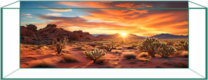 CICK SEED reptile tank background featuring front view of a desert sunset design.