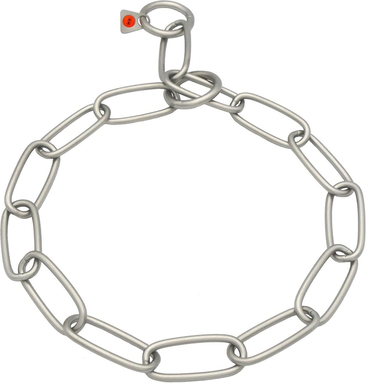 Herm Sprenger matte stainless steel fur saver collar front view