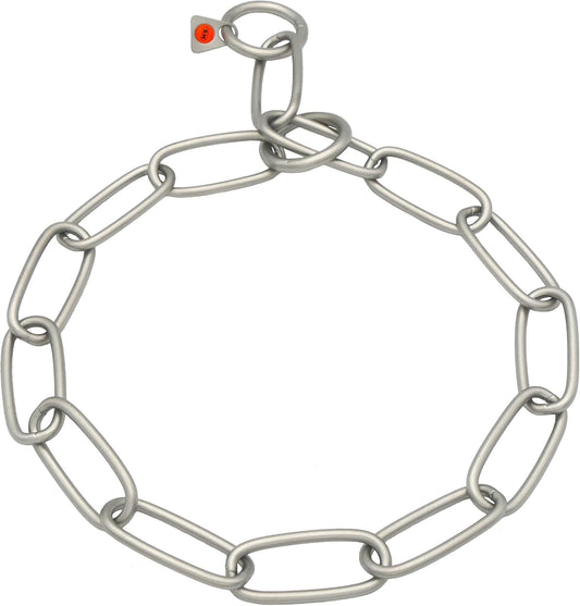 Herm Sprenger matte stainless steel fur saver collar front view