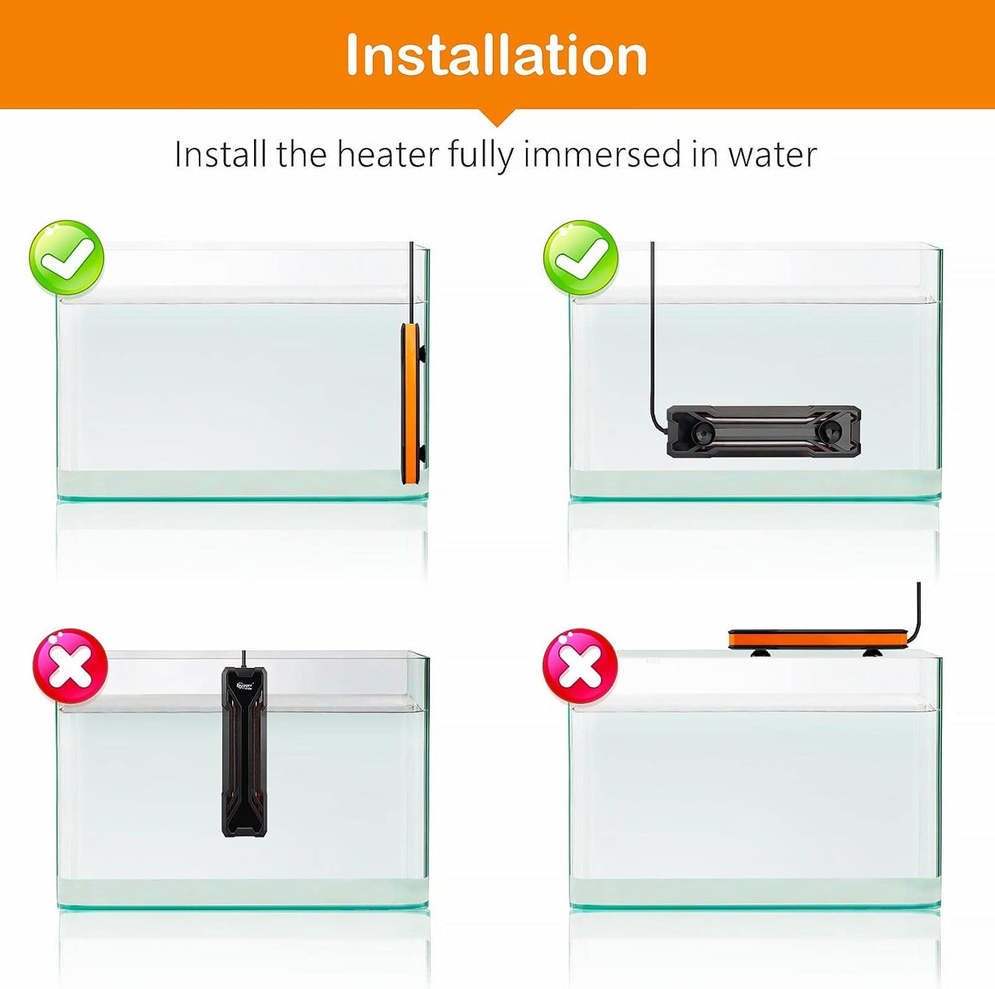 Hygger aquarium heater mounting accessories