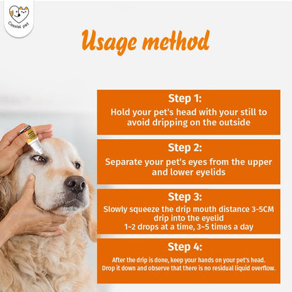 Cassiel Pet multi-purpose eye care solution packaging highlighting natural essence.