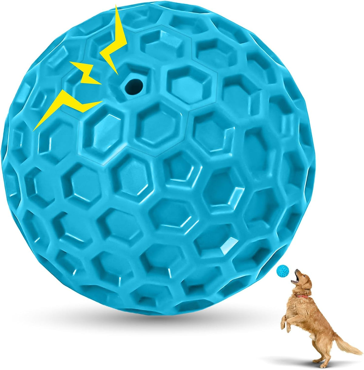 2 Pack Indestructible Squeaky Dog Balls for Aggressive Chewers, Interactive Dog Toys for Teething, Relieving Anxiety. Chew Toy for Large, Medium Breeds, Outdoor Rubber Balls. - Image 9