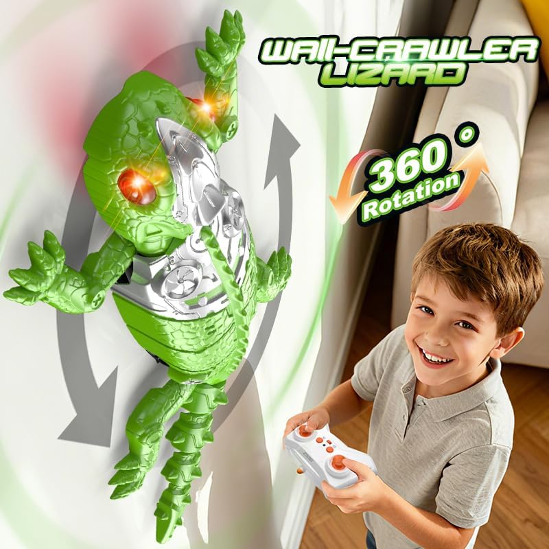 Zivwagx gecko toy climbing on a smooth glass window surface