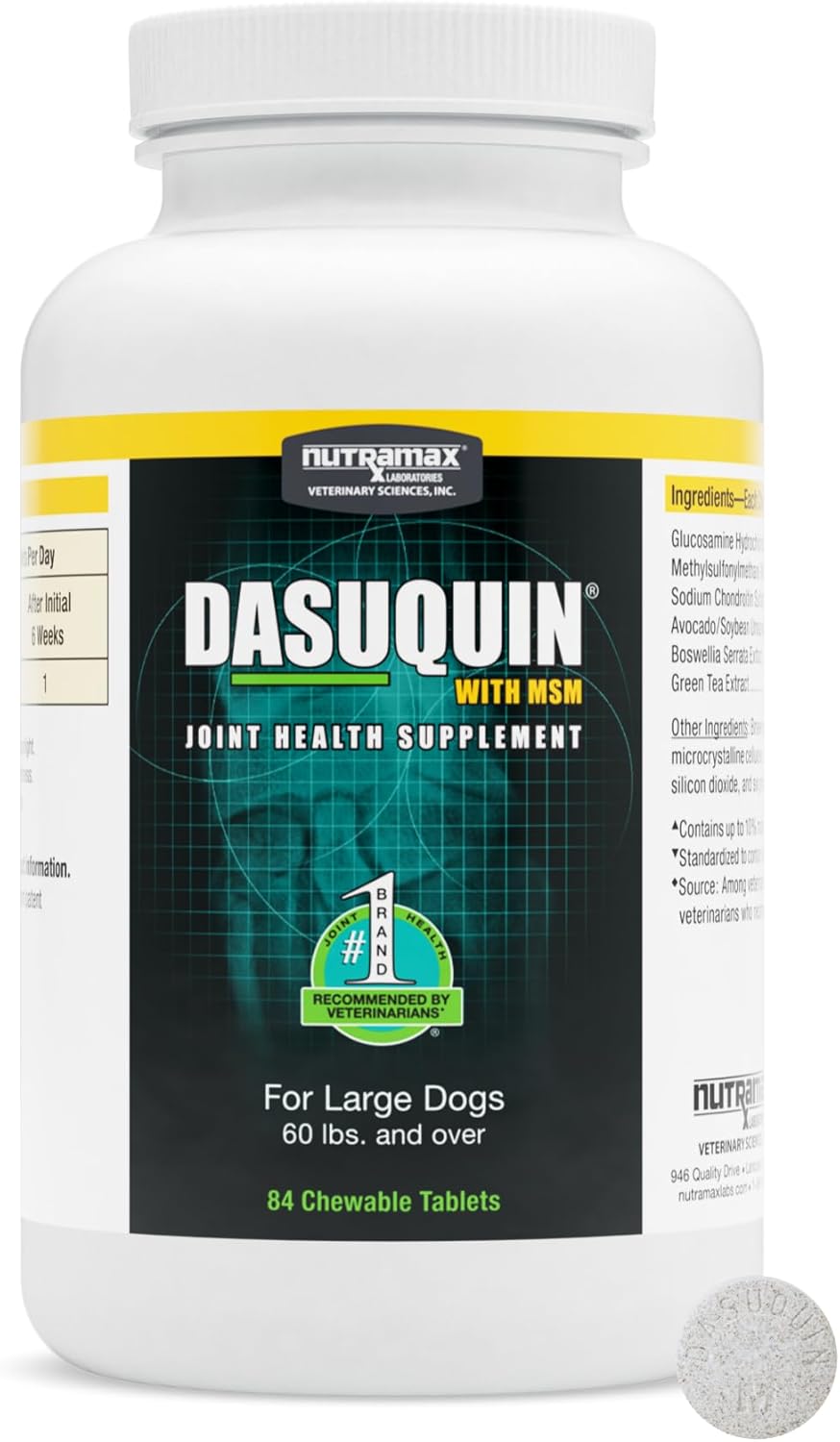 Nutramax Dasuquin for Large Dogs, Joint Health Supplement, Contains Glucosamine for Dogs, Plus Chondroitin, ASU, MSM and More, Supports Healthy Joints, Chewable Tablets, 150 Count - Image 11