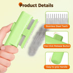 Grooming a dog using Fecovanti flea and shed removal brush